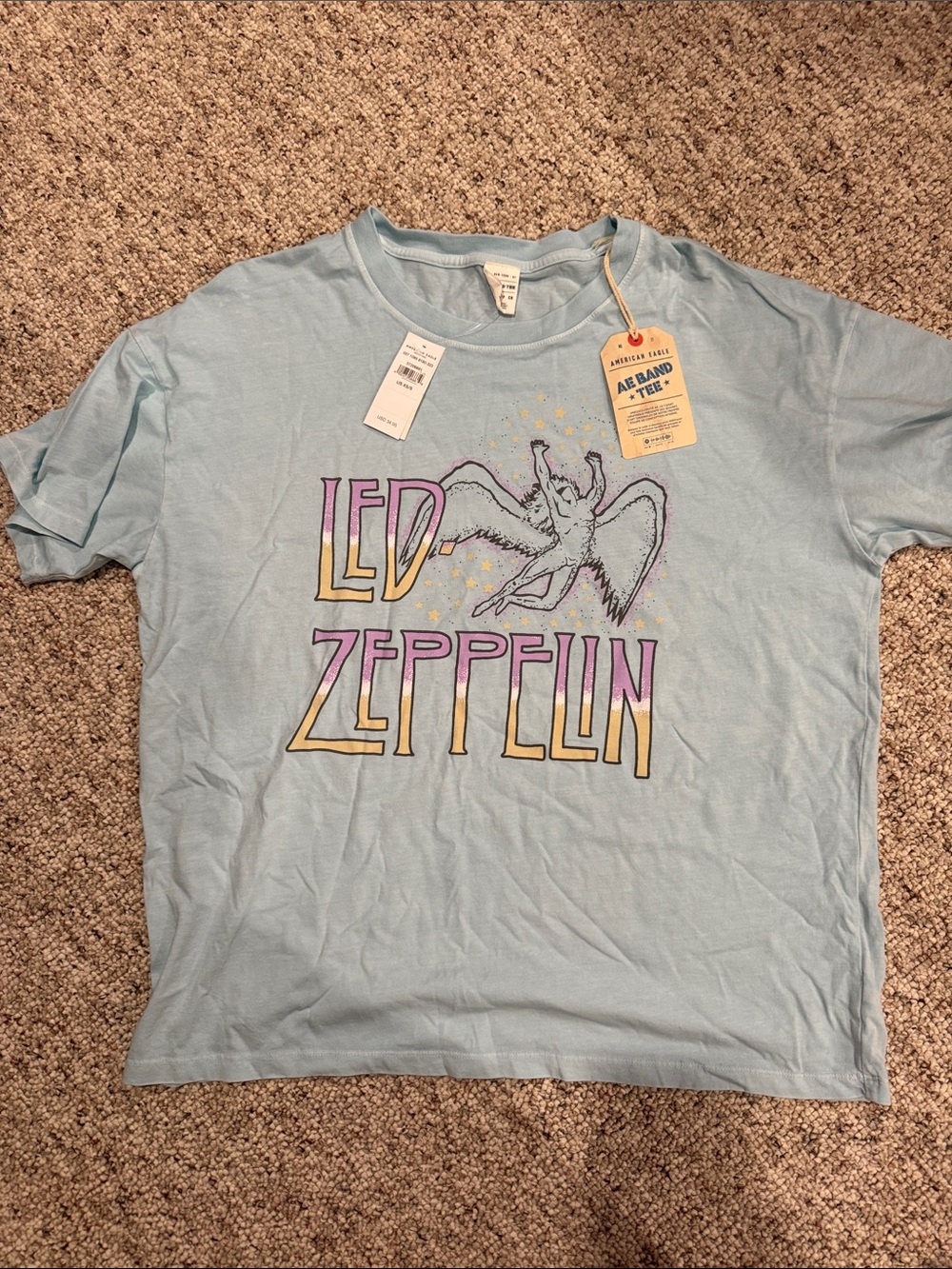 American Eagle Outfitters Light Blue Led Zeppelin Graphic Tee